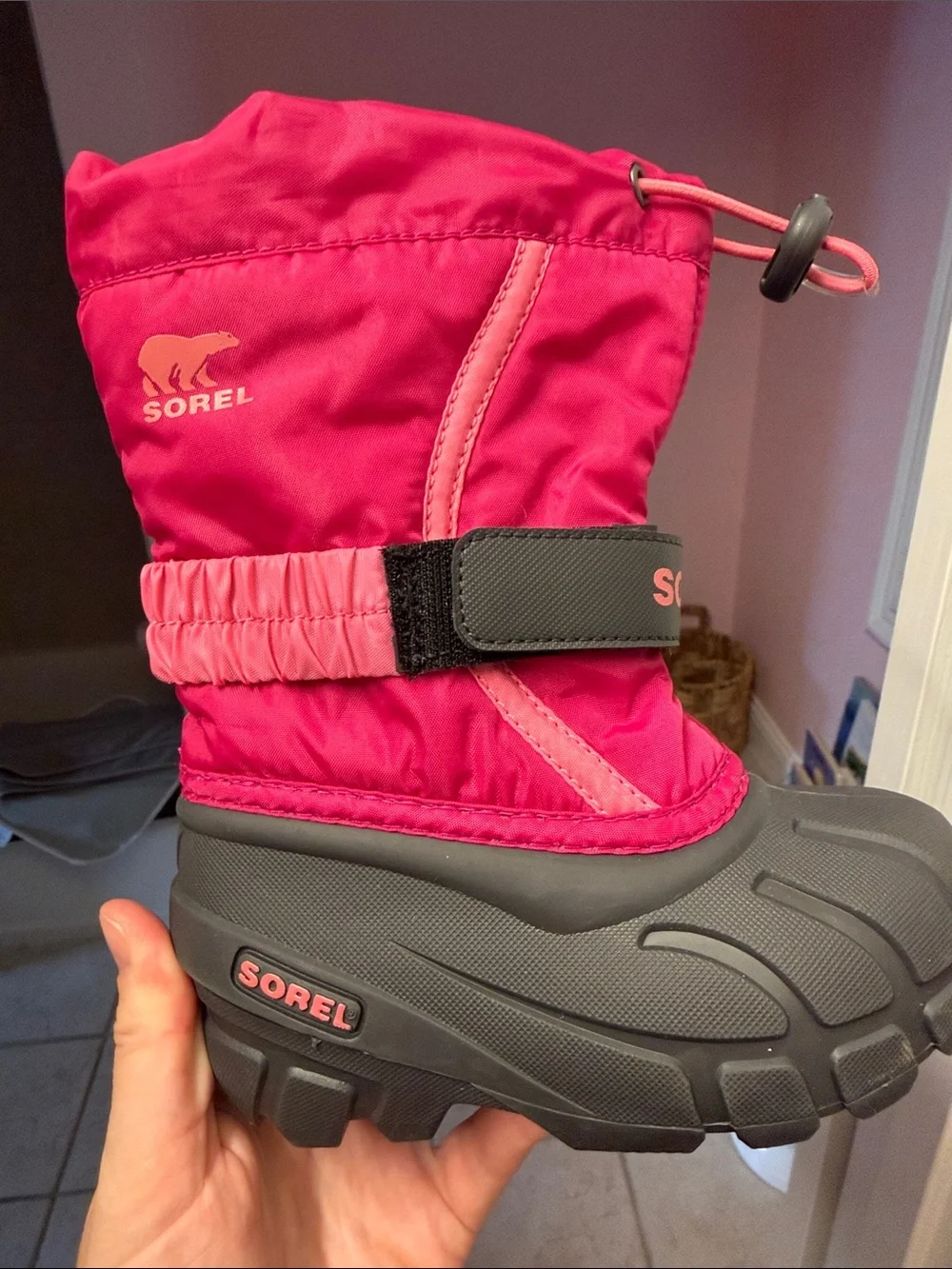 Sorel Kids Pink and Gray Insulated Snow Boot